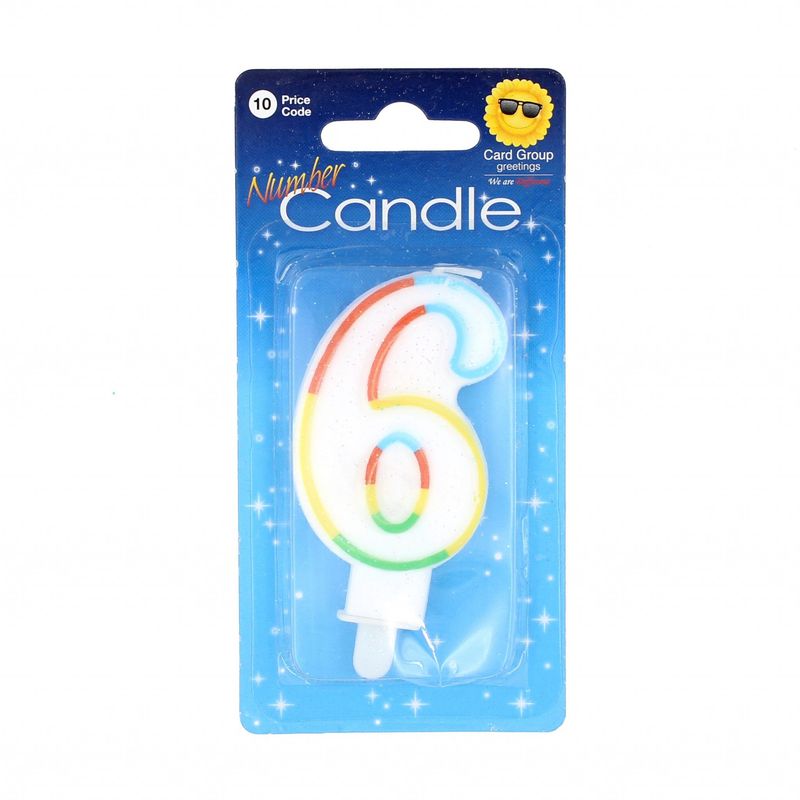Casa si Gradina - Decoratiuni - Decoratiuni petrecere - Accesorii pentru petrecere - Lumanare aniversara multicolora cifra 6 - Infinity.ro