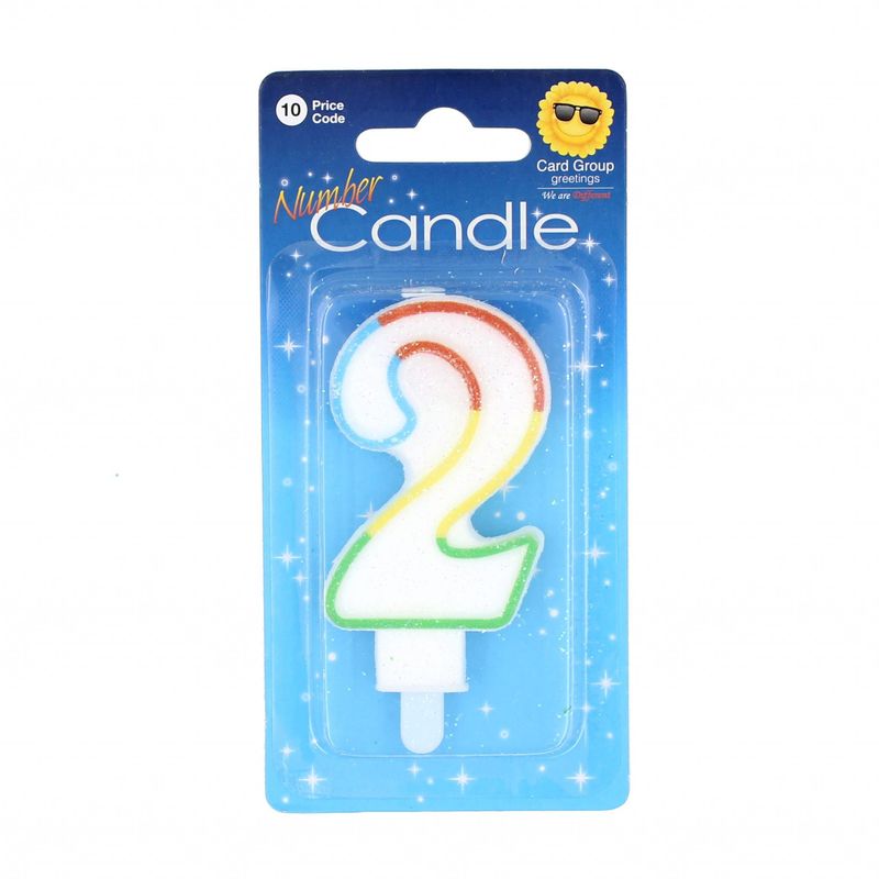 Casa si Gradina - Decoratiuni - Decoratiuni petrecere - Accesorii pentru petrecere - Lumanare aniversara multicolora cifra 2 - Infinity.ro