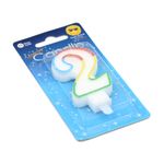 Casa si Gradina - Decoratiuni - Decoratiuni petrecere - Accesorii pentru petrecere - Lumanare aniversara multicolora cifra 2 - Infinity.ro