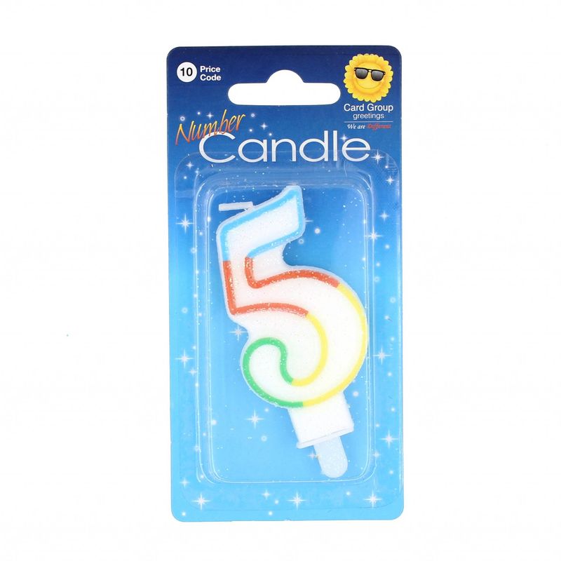 Casa si Gradina - Decoratiuni - Decoratiuni petrecere - Accesorii pentru petrecere - Lumanare aniversara multicolora cifra 5 - Infinity.ro