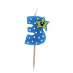 Casa si Gradina - Decoratiuni - Decoratiuni petrecere - Accesorii pentru petrecere - Lumanare aniversara albastra cifra 3 - Infinity.ro