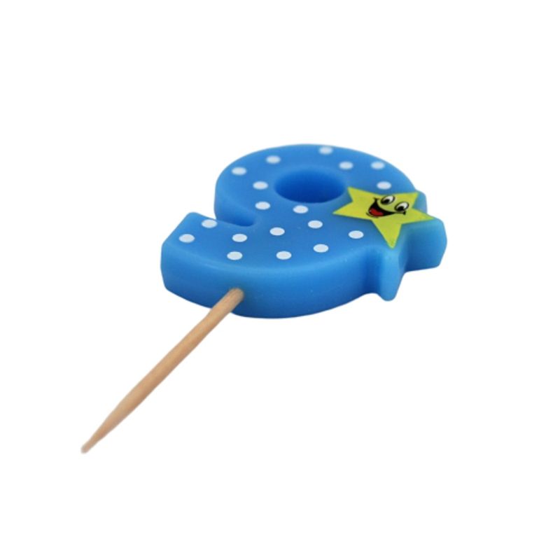 Casa si Gradina - Decoratiuni - Decoratiuni petrecere - Accesorii pentru petrecere - Lumanare aniversara albastra cifra 9 - Infinity.ro