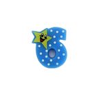 Casa si Gradina - Decoratiuni - Decoratiuni petrecere - Accesorii pentru petrecere - Lumanare aniversara albastra cifra 6 - Infinity.ro
