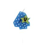 Casa si Gradina - Decoratiuni - Decoratiuni petrecere - Accesorii pentru petrecere - Lumanare aniversara albastra cifra 4 - Infinity.ro