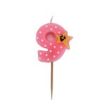 Casa si Gradina - Decoratiuni - Decoratiuni petrecere - Accesorii pentru petrecere - Lumanare aniversara roz cifra 9 - Infinity.ro