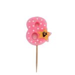 Casa si Gradina - Decoratiuni - Decoratiuni petrecere - Accesorii pentru petrecere - Lumanare aniversara roz cifra 8 - Infinity.ro