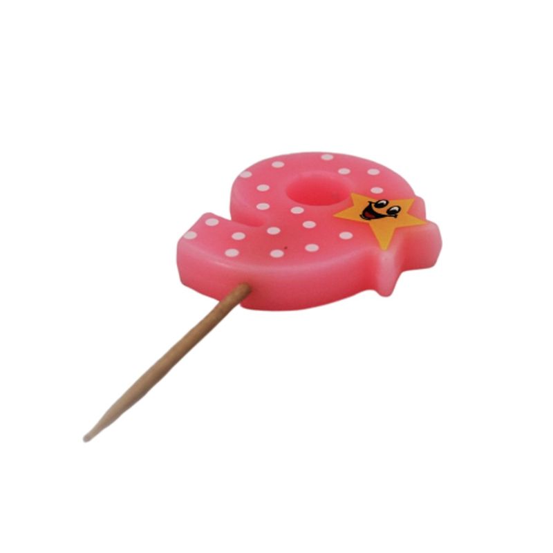 Casa si Gradina - Decoratiuni - Decoratiuni petrecere - Accesorii pentru petrecere - Lumanare aniversara roz cifra 9 - Infinity.ro