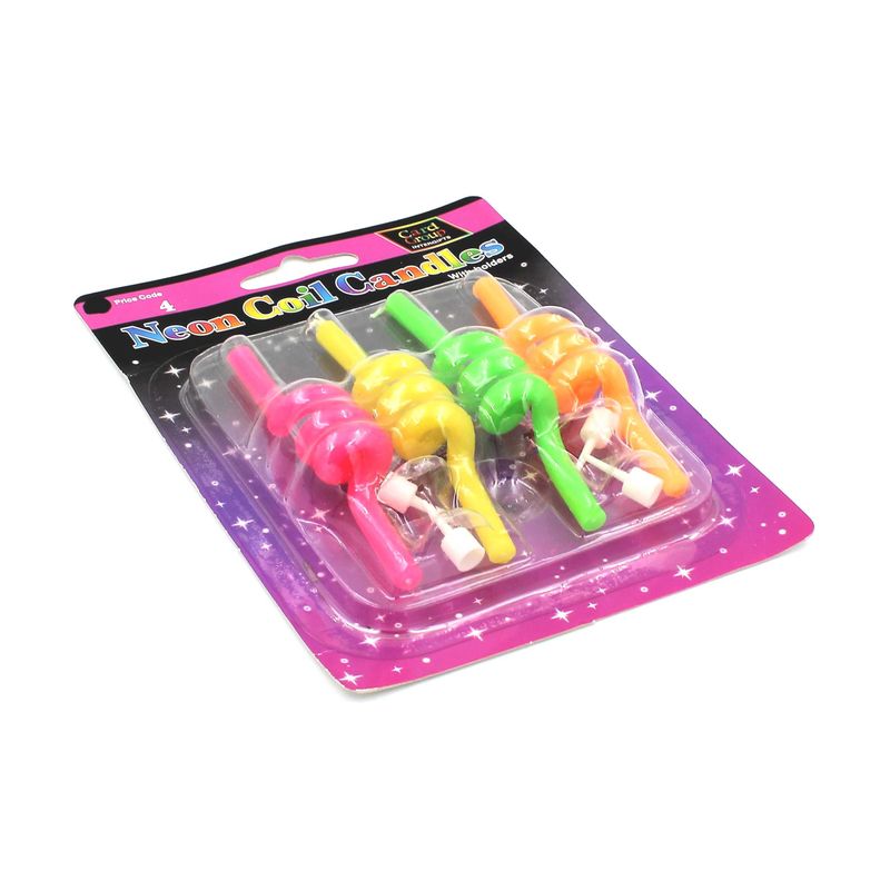Casa si Gradina - Decoratiuni - Decoratiuni petrecere - Accesorii pentru petrecere - Set lumanari aniversare "Neon coil candles" - Infinity.ro