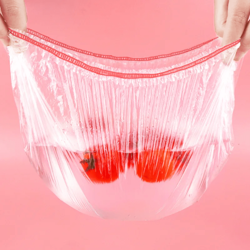 Casa si Gradina - Mobilier - Organizare si depozitare - Pungi depozitare - Set de 100 Pungi tip Capac de Unica Folosinta Transparente cu Capete Colorate ABYZ - Infinity.ro