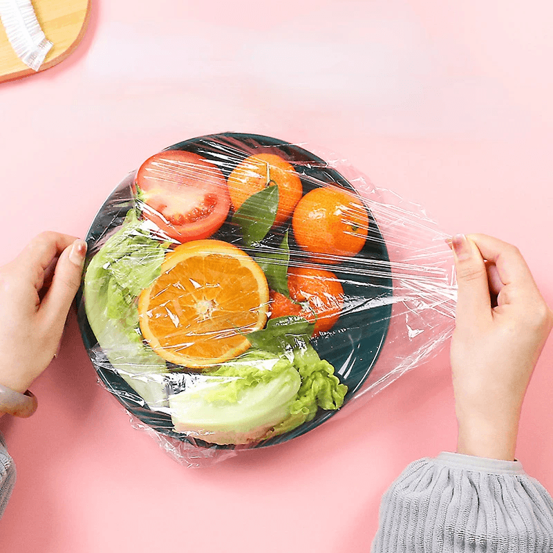 Casa si Gradina - Mobilier - Organizare si depozitare - Pungi depozitare - Set de 100 Pungi tip Capac de Unica Folosinta Transparente cu Capete Colorate ABYZ - Infinity.ro