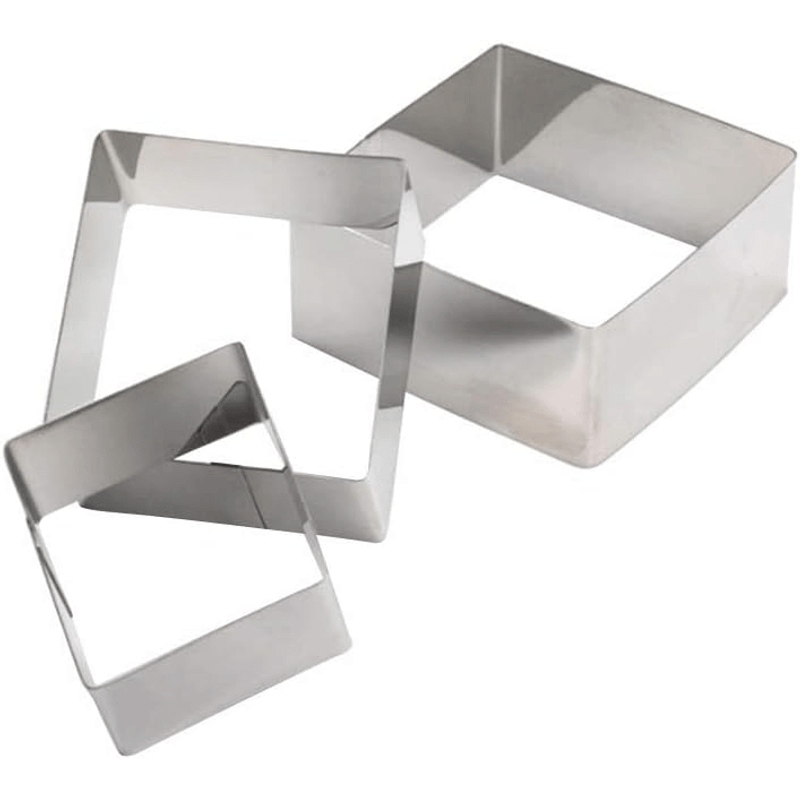 Casa si Gradina - Bucatarie si vesela - Ustensile bucatarie - Forme prajituri - Set 3 rame pentru tort forma patrata ABYZ - Infinity.ro
