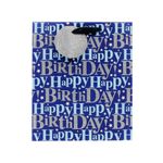 Market - Cadouri - Pungi cadou si accesorii - Punga hartie M Blue Bday Glitter - Infinity.ro