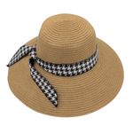 Fashion, accesorii si bijuterii - Femei - Accesorii femei - Caciuli si palarii femei - Palarie plaja dama maro funda alba - Infinity.ro