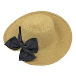 Fashion, accesorii si bijuterii - Femei - Accesorii femei - Caciuli si palarii femei - Palarie plaja dama crem funda neagra - Infinity.ro