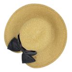 Fashion, accesorii si bijuterii - Femei - Accesorii femei - Caciuli si palarii femei - Palarie plaja dama crem funda neagra - Infinity.ro