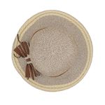Fashion, accesorii si bijuterii - Femei - Accesorii femei - Caciuli si palarii femei - Palarie plaja dama gri cu funda maro - Infinity.ro