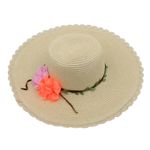 Fashion, accesorii si bijuterii - Femei - Accesorii femei - Caciuli si palarii femei - Palarie plaja dama bej cu flori - Infinity.ro