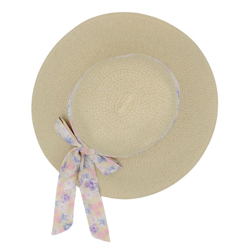 Fashion, accesorii si bijuterii - Femei - Accesorii femei - Caciuli si palarii femei - Palarie plaja dama nature funda floricele - Infinity.ro