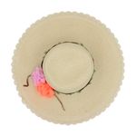 Fashion, accesorii si bijuterii - Femei - Accesorii femei - Caciuli si palarii femei - Palarie plaja dama bej cu flori - Infinity.ro