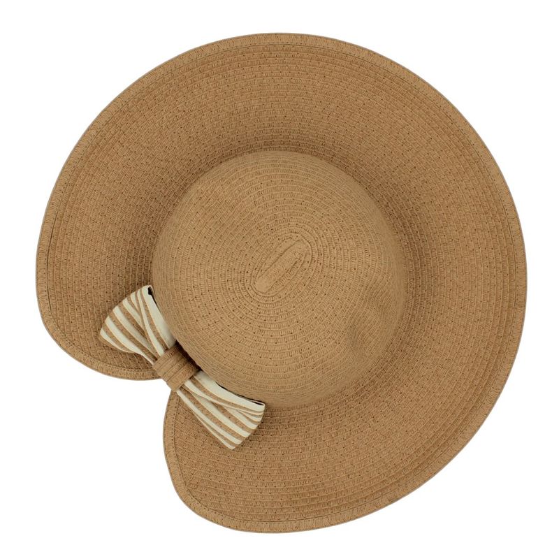 Fashion, accesorii si bijuterii - Femei - Accesorii femei - Caciuli si palarii femei - Palarie plaja dama maro cu funda - Infinity.ro