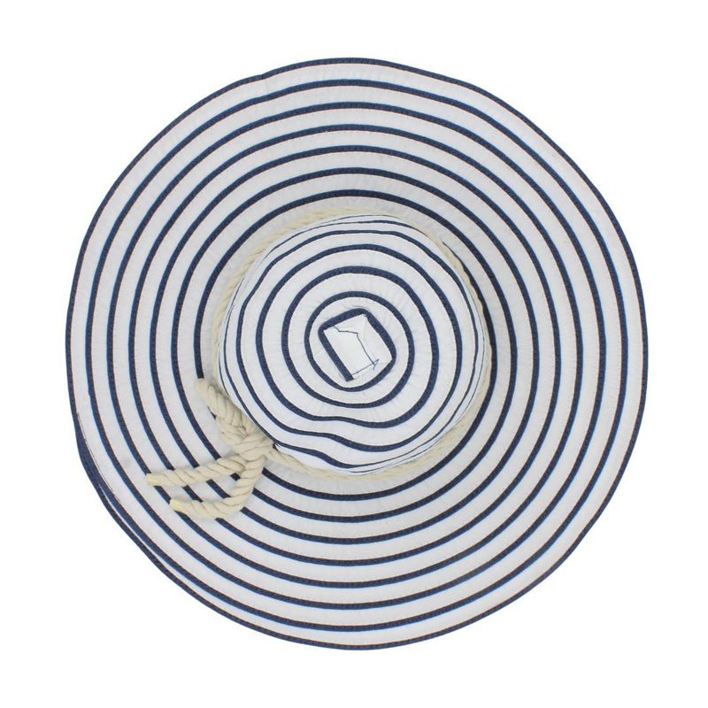 Fashion, accesorii si bijuterii - Femei - Accesorii femei - Caciuli si palarii femei - Palarie plaja dama alba cu dungi albastre - Infinity.ro