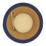 Fashion, accesorii si bijuterii - Femei - Accesorii femei - Caciuli si palarii femei - Palarie plaja dama bej cu albastru - Infinity.ro