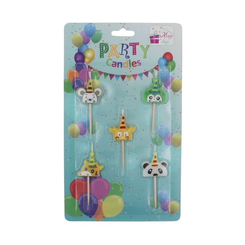 Casa si Gradina - Decoratiuni - Decoratiuni petrecere - Accesorii pentru petrecere - Set 5 lumanari party animale zoo - Infinity.ro