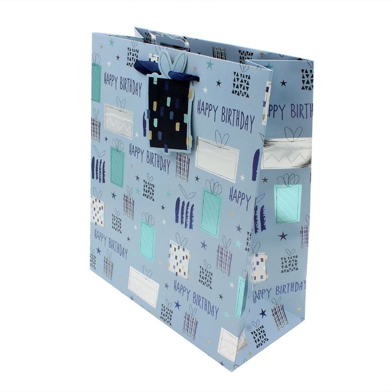 Market - Cadouri - Pungi cadou si accesorii - Punga Clairefontaine XL Metallic Boy B-day - Infinity.ro