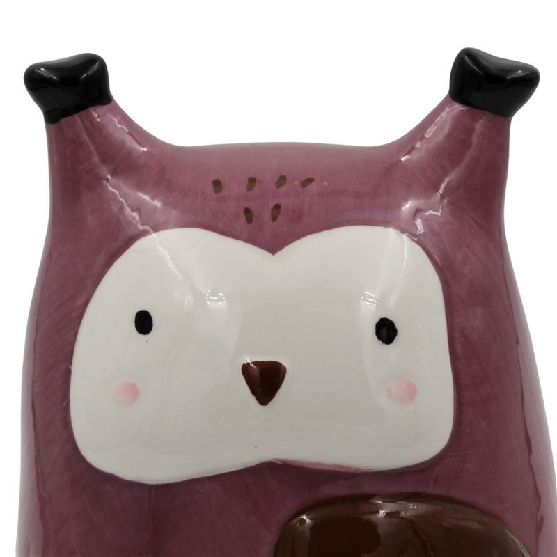 Casa si Gradina - Decoratiuni - Obiecte decorative - Decoratiuni camera copilului - Pusculita din ceramica model bufnita mov - Infinity.ro