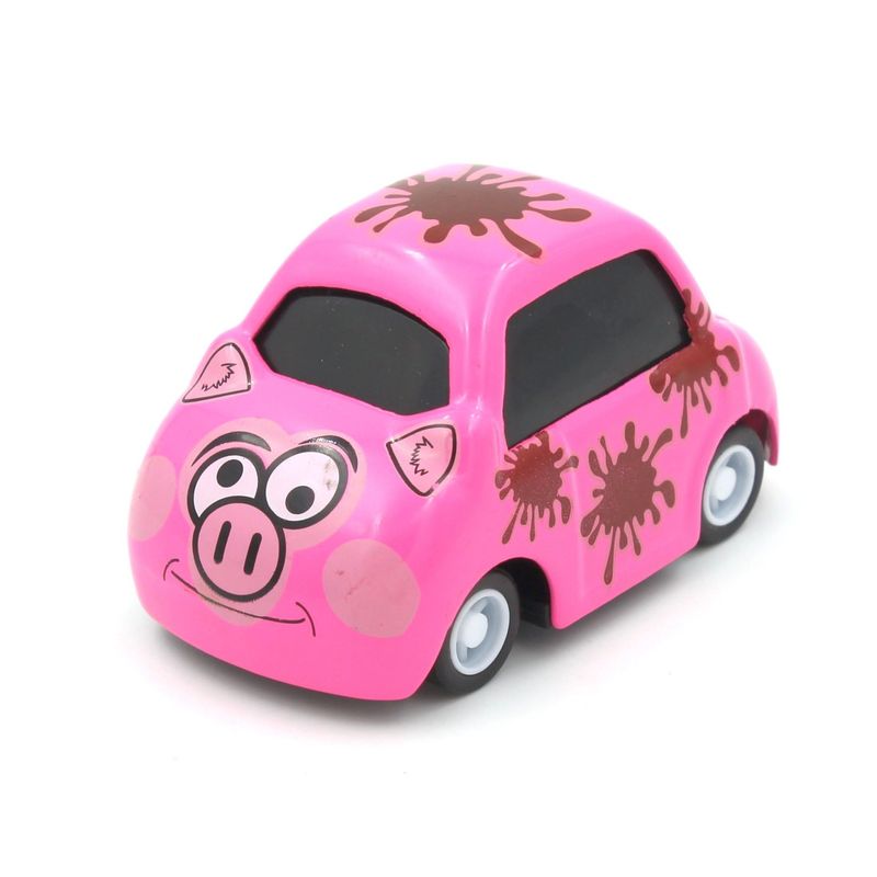 Jucarii, Copii si Bebe - Jucarii si jocuri - Vehicule si jucarii cu telecomanda - Masinute - Masinuta cu sistem pull-back purcelus roz - Infinity.ro