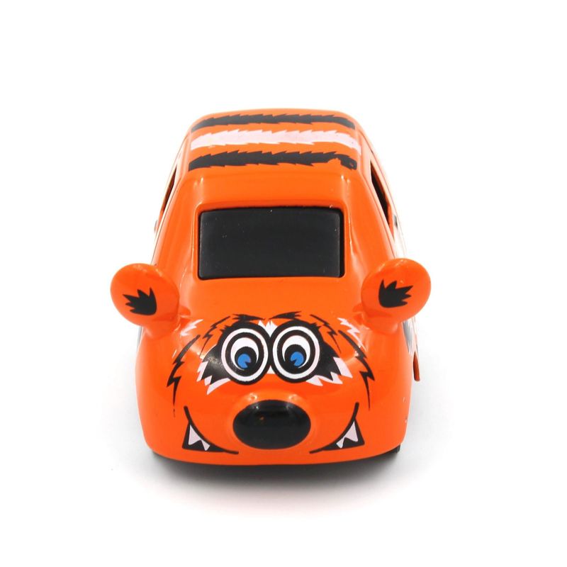 Jucarii, Copii si Bebe - Jucarii si jocuri - Vehicule si jucarii cu telecomanda - Masinute - Masinuta cu sistem pull-back tigru portocaliu - Infinity.ro