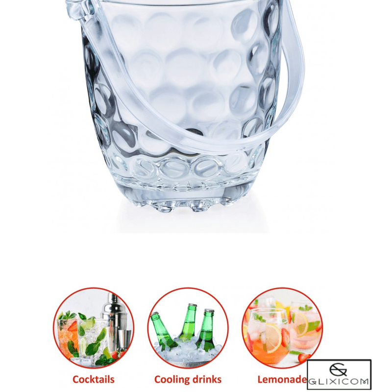 Casa si Gradina - Bucatarie si vesela - Accesorii bar - Frapiere si clesti gheata - Frapiera Pentru Gheata din Sticla cu Maner si Cleste din PVC Glixicom - Infinity.ro