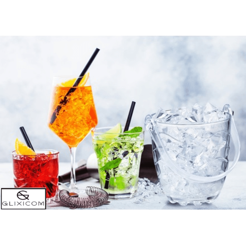 Casa si Gradina - Bucatarie si vesela - Accesorii bar - Frapiere si clesti gheata - Frapiera Pentru Gheata din Sticla cu Maner si Cleste din PVC Glixicom - Infinity.ro