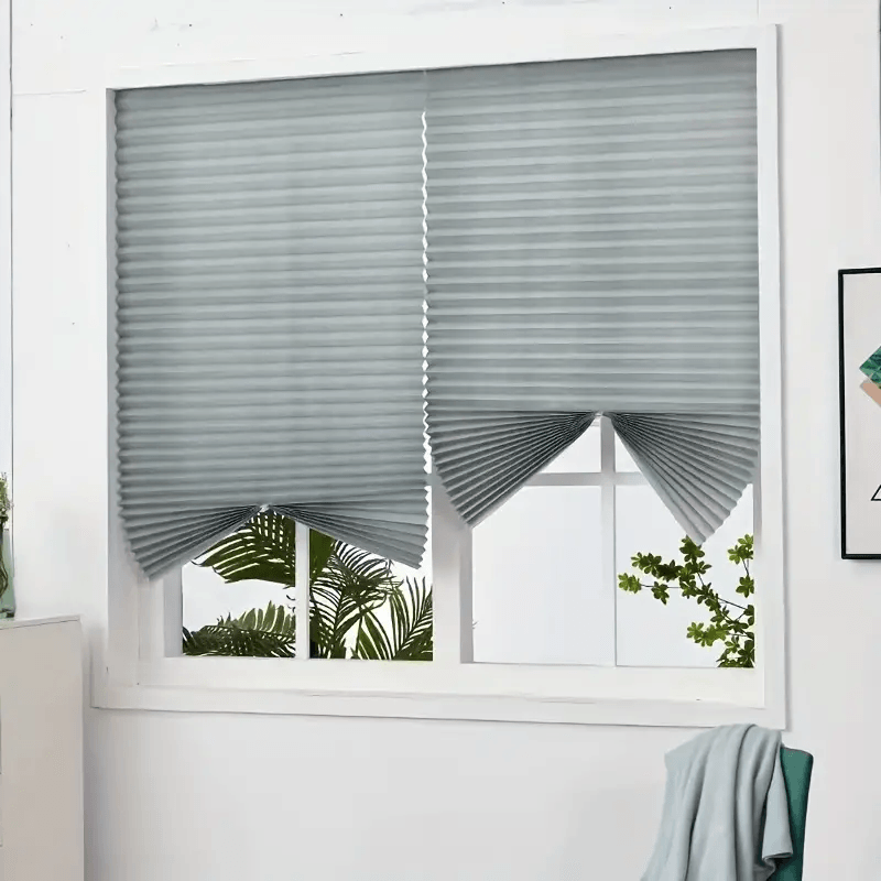 Casa si Gradina - Textile si covoare - Rulouri si jaluzele - Jaluzea Plisata cu Sistem de Prindere Autoadeziv Glixicom 60 x 150 cm Gri - Infinity.ro