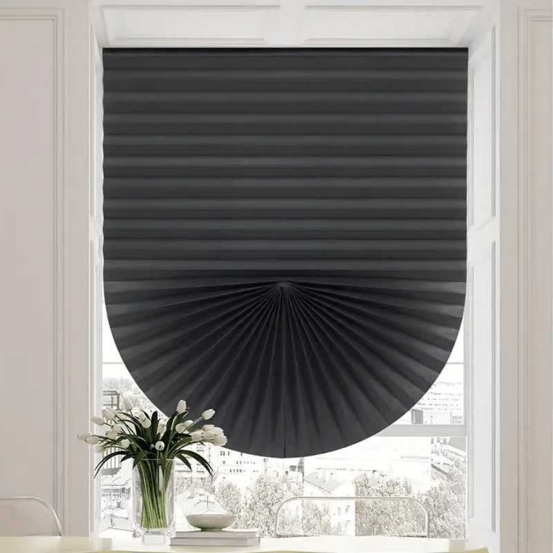 Casa si Gradina - Textile si covoare - Rulouri si jaluzele - Jaluzea Plisata cu Sistem de Prindere Autoadeziv Glixicom 60 x 150 cm Negru - Infinity.ro