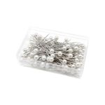 Casa si Gradina - Decoratiuni - DIY - Articole mercerie - Set 90 bolduri cu cap din plastic Crisalida, lungime 40 mm, Albe - Infinity.ro