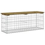 Casa si Gradina - Gradina si terasa - Mobilier exterior - Bancute de gradina - Banca gradina, design gabion, 103x31,5x42cm, lemn pin impregnat - Infinity.ro