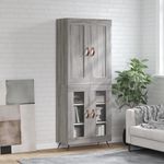 Casa si Gradina - Mobilier - Comode si corpuri - Comode - Dulap inalt, gri sonoma, 69,5x34x180 cm, lemn compozit - Infinity.ro