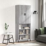 Casa si Gradina - Mobilier - Comode si corpuri - Comode - Dulap inalt, gri sonoma, 69,5x34x180 cm, lemn compozit - Infinity.ro