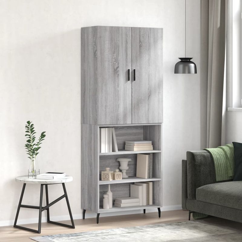 Casa si Gradina - Mobilier - Comode si corpuri - Comode - Dulap inalt, gri sonoma, 69,5x34x180 cm, lemn compozit - Infinity.ro