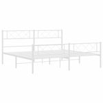 Casa si Gradina - Mobilier - Paturi si accesorii - Paturi - Cadru de pat metalic cu tablie de cap/picioare, alb, 180x200 cm - Infinity.ro
