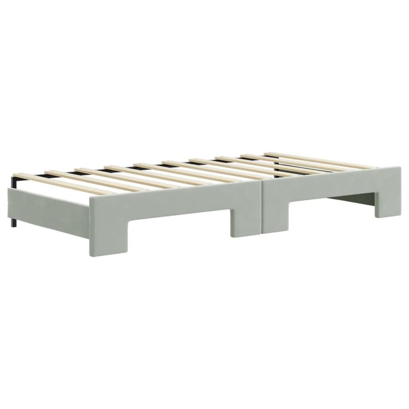 Casa si Gradina - Mobilier - Paturi si accesorii - Paturi - Pat de zi cu extensie, gri deschis, 90x190 cm, catifea - Infinity.ro