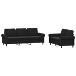 Casa si Gradina - Mobilier - Seturi de mobilier - Seturi living - Set de canapele cu perne, 2 piese, negru, catifea - Infinity.ro