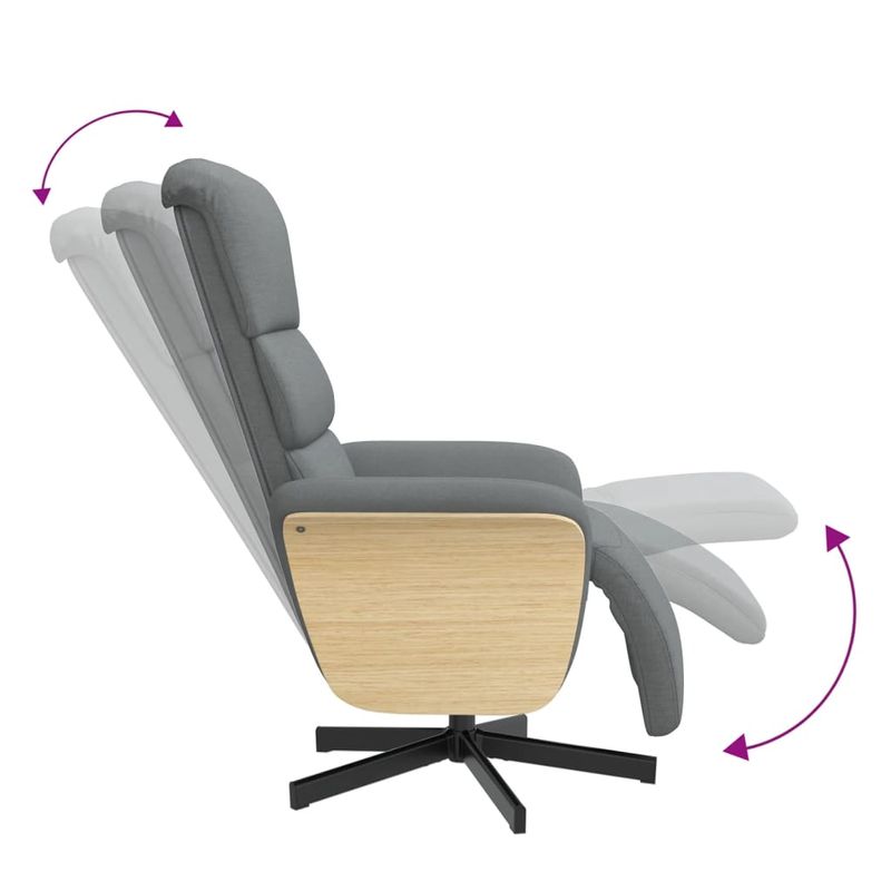 Casa si Gradina - Mobilier - Scaune si fotolii - Fotolii - Fotoliu rabatabil cu suport de picioare, gri deschis, textil - Infinity.ro
