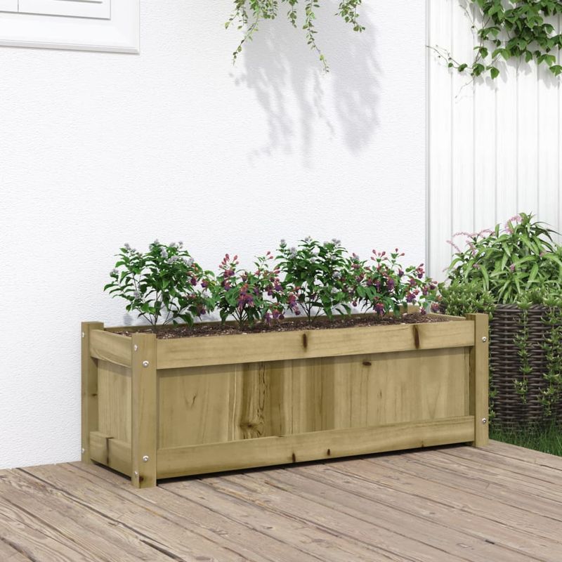 Casa si Gradina - Gradinarit si plante - Plante si ghivece - Ghivece si suporturi - Jardiniera de gradina, 90x31x31 cm, lemn de pin impregnat - Infinity.ro