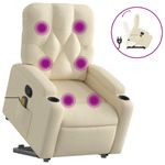 Ingrijire personala si Cosmetice - Sanatate si wellness - Articole wellness - Fotolii de masaj - Fotoliu masaj rabatabil cu ridicare, crem, material textil - Infinity.ro