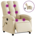 Ingrijire personala si Cosmetice - Sanatate si wellness - Articole wellness - Fotolii de masaj - Fotoliu electric de masaj rabatabil, crem, textil - Infinity.ro