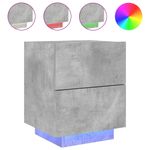 Casa si Gradina - Mobilier - Comode si corpuri - Noptiere - Noptiera cu lumini LED, gri beton, lemn prelucrat - Infinity.ro