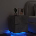 Casa si Gradina - Mobilier - Comode si corpuri - Noptiere - Noptiera cu lumini LED, gri beton, lemn prelucrat - Infinity.ro