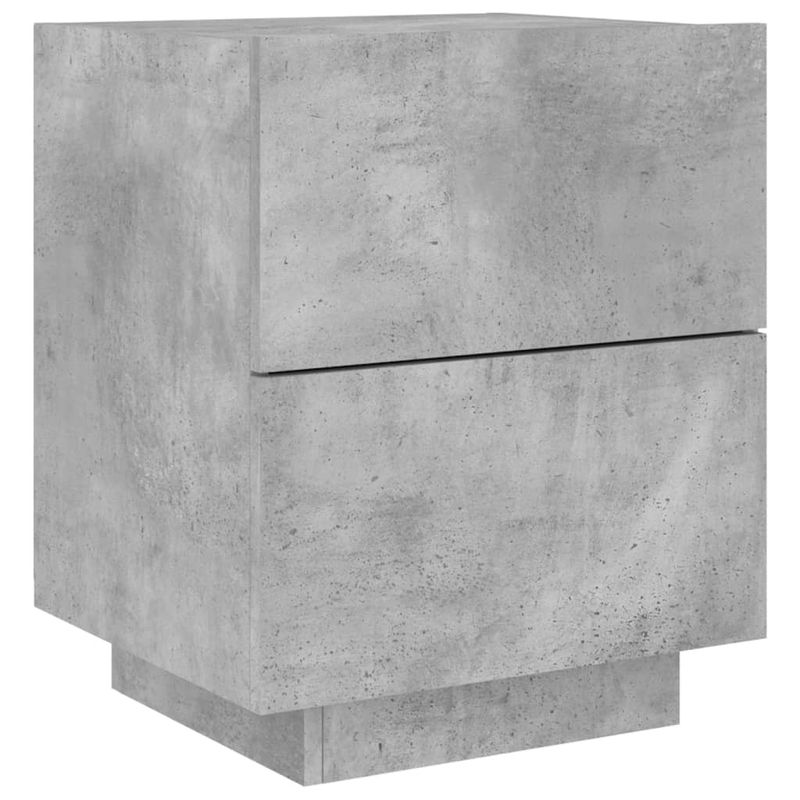 Casa si Gradina - Mobilier - Comode si corpuri - Noptiere - Noptiera cu lumini LED, gri beton, lemn prelucrat - Infinity.ro